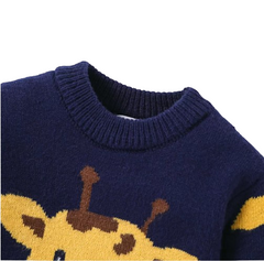 Boy Giraffe Embroidery Sweater