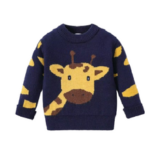 Boy Giraffe Embroidery Sweater