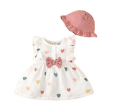 Baby 2- Piece Love Print Sleeveless Dress Set