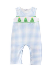 Red Christmas Gingerbread Embroidery Overalls