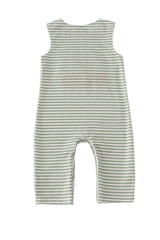 Green Turkey French Knot Stripe Romper