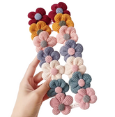 7/14PCS Set Children Cute Fabric Flower Hair Clip