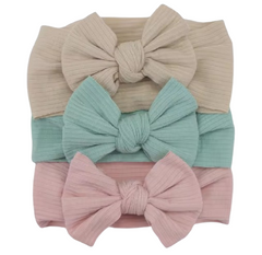 3PCS Soft Nylon Baby Elastic Headband Bow