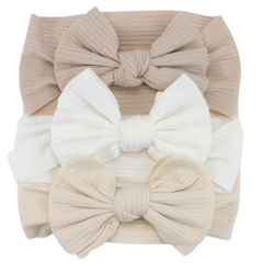 3PCS Soft Nylon Baby Elastic Headband Bow