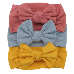 3PCS Soft Nylon Baby Elastic Headband Bow