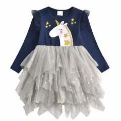 DXTON Long Sleeves Princess Tulle Dress
