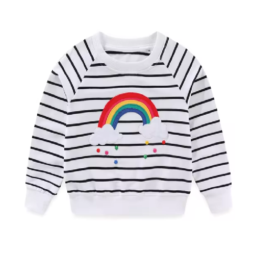 Kids Cotton Sweatshirt Rainbow Print