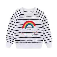 Kids Cotton Sweatshirt Rainbow Print