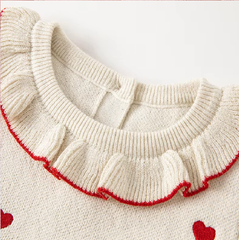 Girl Princess Sweater Mesh Love Dress