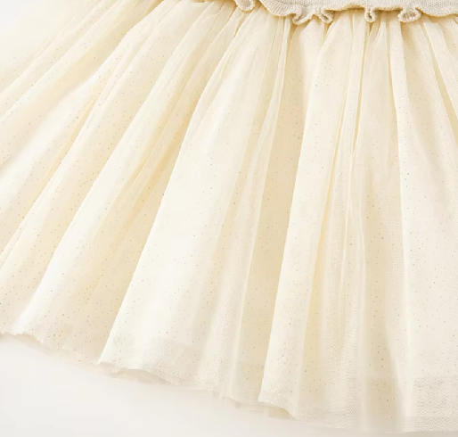 Girl Princess Sweater Mesh Love Dress