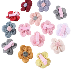 7/14PCS Set Children Cute Fabric Flower Hair Clip