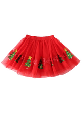 Red Christmas Tree Sequin Skirt