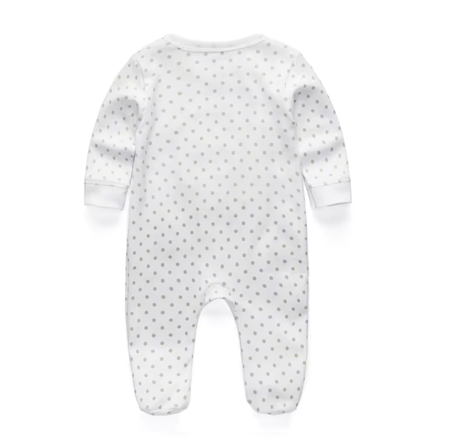 Baby Cotton Bear Print Footed One-Piece