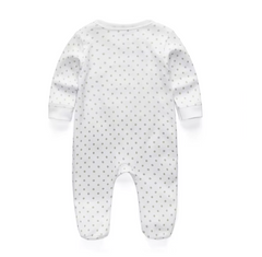 Baby Cotton Bear Print Footed One-Piece